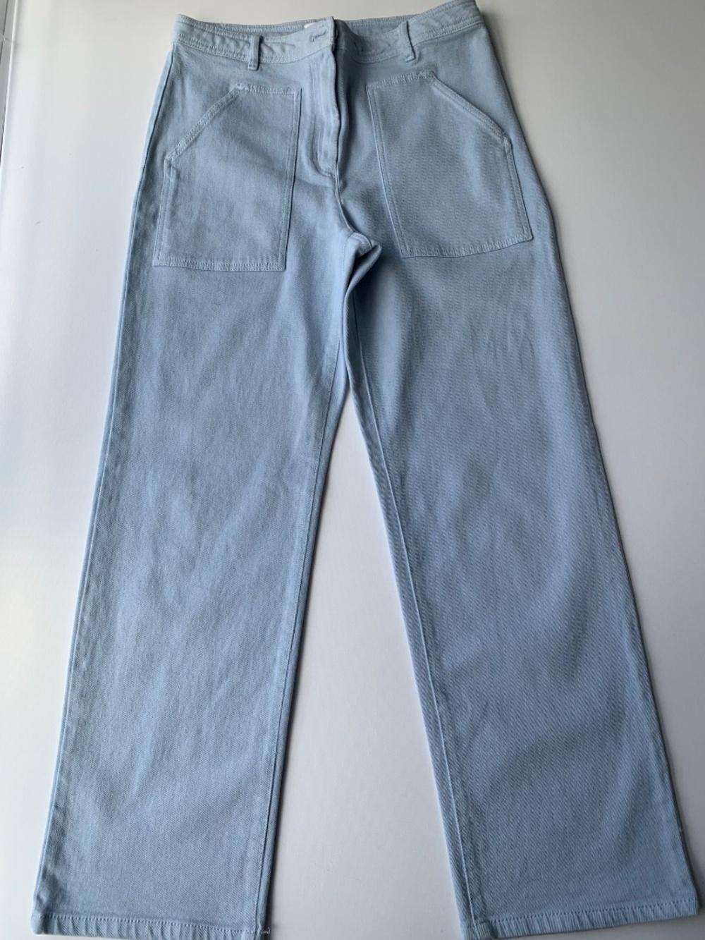 Wilfred Modern Utility Pant Light Blue mid-rise Straight Leg Women's  size 8 - Picture 5 of 13